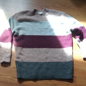 Silverflint Oversized Wool Alpaca Blend Color Block Sweater